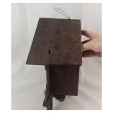 Vintage Carved Dark Wood Cuckoo Clock with Roman Numerals