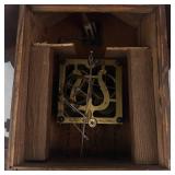 Vintage Carved Dark Wood Cuckoo Clock with Roman Numerals