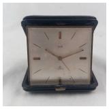 Elgin Square Watch - Swiss Made 7 Jewels with Date, Leather Travel Case