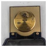 Elgin Square Watch - Swiss Made 7 Jewels with Date, Leather Travel Case