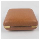 Phinney-Walker Travel Alarm Clock in Gold-Tone Case with Pink Satin Interior