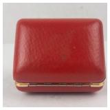 Phinney-Walker Travel Alarm Clock - Red Leather Case, Gold Tone
