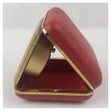 Seth Thomas Travel Alarm Clock - Red Leather Case, Germany