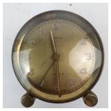 EMCA Swiss Made Vintage Alarm Clock 7 Jewels Brass Case