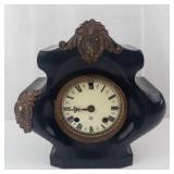 Ornate Carved Wood Crest with Bronze Accent Shell Motif - Antique Furniture Ornament