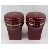 Gevalia Kaffe Ceramic Canisters Pair with Gold Clamp Lids - Made in Taiwan