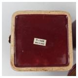 Gevalia Kaffe Ceramic Canisters Pair with Gold Clamp Lids - Made in Taiwan