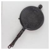 Vintage Cast Iron Waffle Plates - Coiled-Handle Griddles