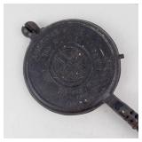 Vintage Cast Iron Waffle Plates - Coiled-Handle Griddles