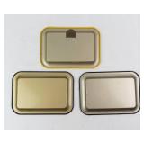 Vintage Souvenir Tin Trays - 3 Scenic Collectibles: USS North Carolina, Cass WV, Lincoln