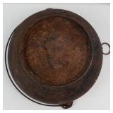 Cast Iron Cauldron with Wire Bail Handles - Rusty Interior
