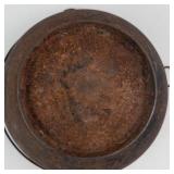 Cast Iron Cauldron with Wire Bail Handles - Rusty Interior