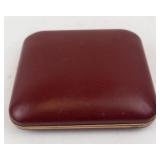 Phinney-Walker Travel Clock in Burgundy Leather Case with Gold Tone Frame