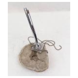 Beaded Black Velvet Evening Bag - Nail Buff - Geode Pen Holder - Hourglass (Brass Frame) (Lot of 4)