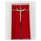 Crucifix Wall Hanging - Silver-Tone Cross with Jesus