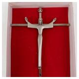 Crucifix Wall Hanging - Silver-Tone Cross with Jesus