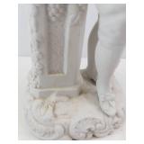 Porcelain Gentleman Figurine with Flower Pot - White Bisque