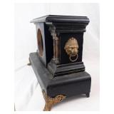 Antique Black Mantel Clock Bits and Parts