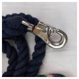 Assorted Rope Leashes with Snaps & Leather Tabs - Navy & Multicolor Braided Sets
