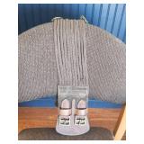 Dressage Horse Girth Strap- Nylon Web with Leather Ends, Roller Buckles, Double Elastic Ends