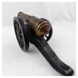 Antique Brass Toy Cannon on Carriage with Spoked Wheels
