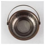 Decorative Metal Bowl with Gold Stripe Trim and Brass Handle - Small