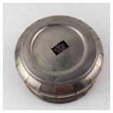 Decorative Metal Bowl with Gold Stripe Trim and Brass Handle - Small