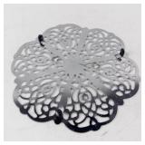 IRVINWARE Trivet - Floral Lace Openwork Metal, Vintage 1974