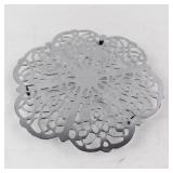 IRVINWARE Trivet - Floral Lace Openwork Metal, Vintage 1974