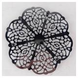 IRVINWARE Trivet - Floral Lace Openwork Metal, Vintage 1974