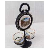 Schwäbisch Gmünd Town Scene Shot Glass Stand with 2 Glasses