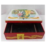 Peace Out Girl Scout Tin Lunch Box & British Biscuits Tin - Vintage Collectible