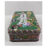 Peace Out Girl Scout Tin Lunch Box & British Biscuits Tin - Vintage Collectible