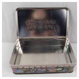 Peace Out Girl Scout Tin Lunch Box & British Biscuits Tin - Vintage Collectible