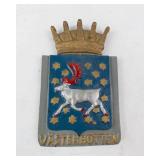 Västerbotten Shield Emblem - Moose on Blue Field with Crown & Stars