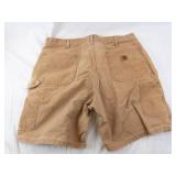 Carhartt Cargo Shorts - Size 40 Khaki, Zipper Fly & Belt Loops