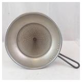 Set of Two Vintage Aluminum Cone Juicer Strainers with Base and Handles