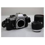 Nikon FG 35mm SLR Camera Body - Includes Pentax-K Lens & Hood(Does NOT fit into Nikon Camera) (Japan Made)