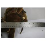 Vintage Brown Plush Horse Toy with Saddle & Bridle 12"L