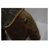 Vintage Brown Plush Horse Toy with Saddle & Bridle 12"L