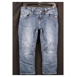 Miss Me Signature Cuffed Capri Jeans - Size 29 - Embellished Back Pockets