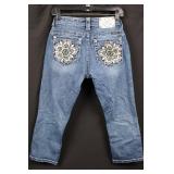 Miss Me Signature Cuffed Capri Jeans - Size 29 - Embellished Back Pockets