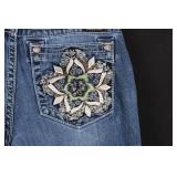Miss Me Signature Cuffed Capri Jeans - Size 29 - Embellished Back Pockets