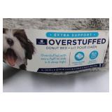 Top Paw Overstuffed Donut Dog Bed 22 x 22 x 6.5 in - Gray Plush