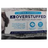 Top Paw Overstuffed Donut Dog Bed 22 x 22 x 6.5 in - Gray Plush