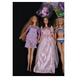 Barbie Fashion Dolls - 5 Figures in Gowns & Swimsuits (Secret Door Book/ Star Light Adventure Figure)