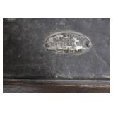 Antique Steamer Trunk with Iron Straps and Studded Hardware - Vintage Travel Chest