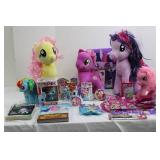My Little Pony Plush Lot - Rainbow Dash, Fluttershy & Twilight Sparkle - Books, Cape & Accessories