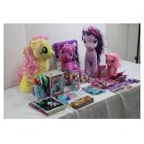 My Little Pony Plush Lot - Rainbow Dash, Fluttershy & Twilight Sparkle - Books, Cape & Accessories