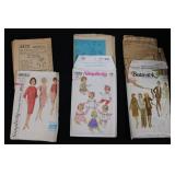 Vintage Simplicity & Butterick Sewing Patterns in Suitcase - Envelopes & Papers